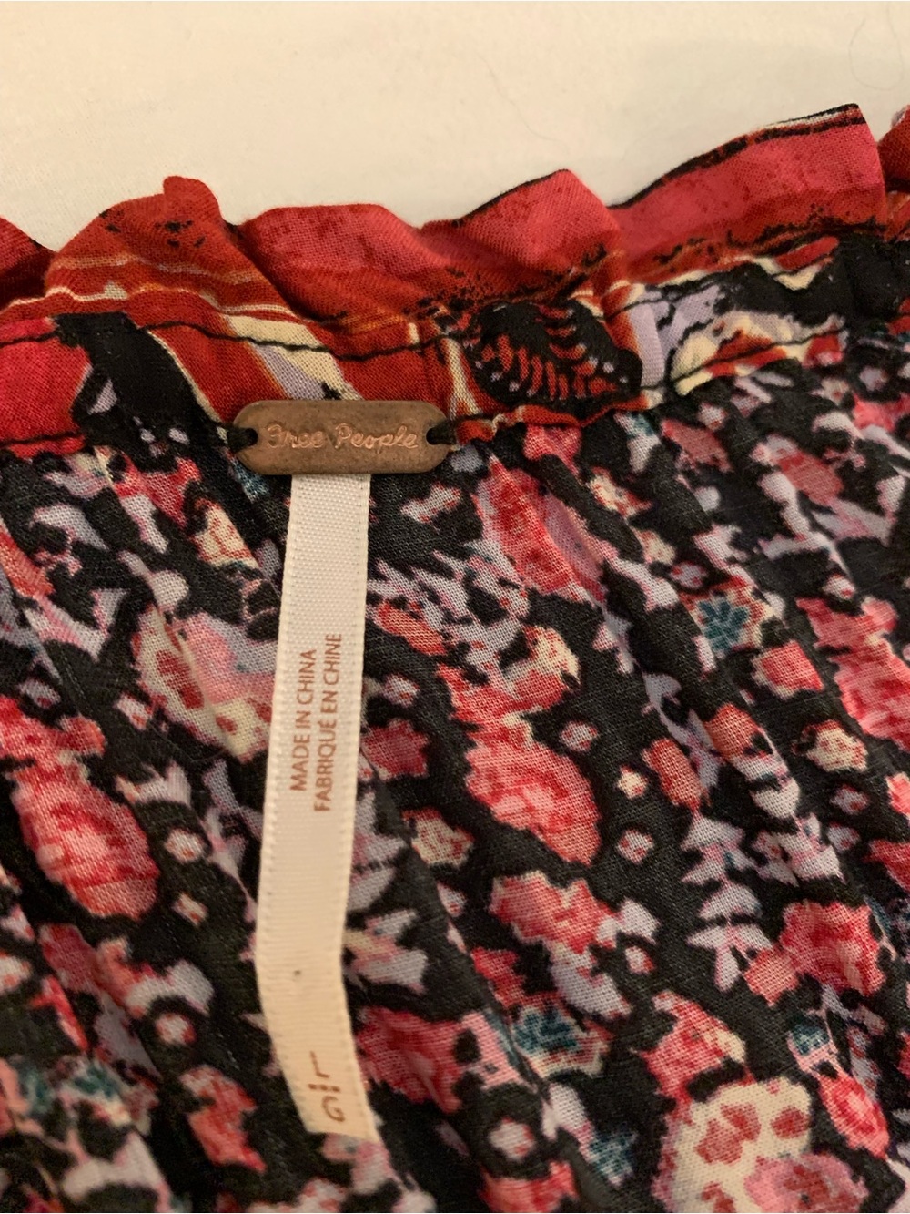 Free People "Russian Maxi Dress" Gored Maxi Dress Burgundy Floral | Style OB1096 - Picture 6 of 9